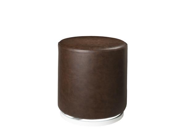 CEOT-051 (Distressed Brown Vinyl) | Marche Swivel Ottoman -- Trade Show Rental Furniture